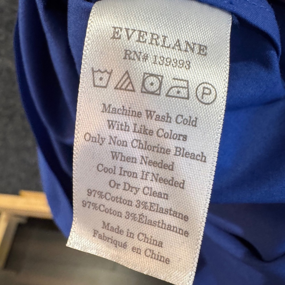 NWT Everlane Women's Blue Tie Waist Midi Dress Size 0 - Picture 4 of 5